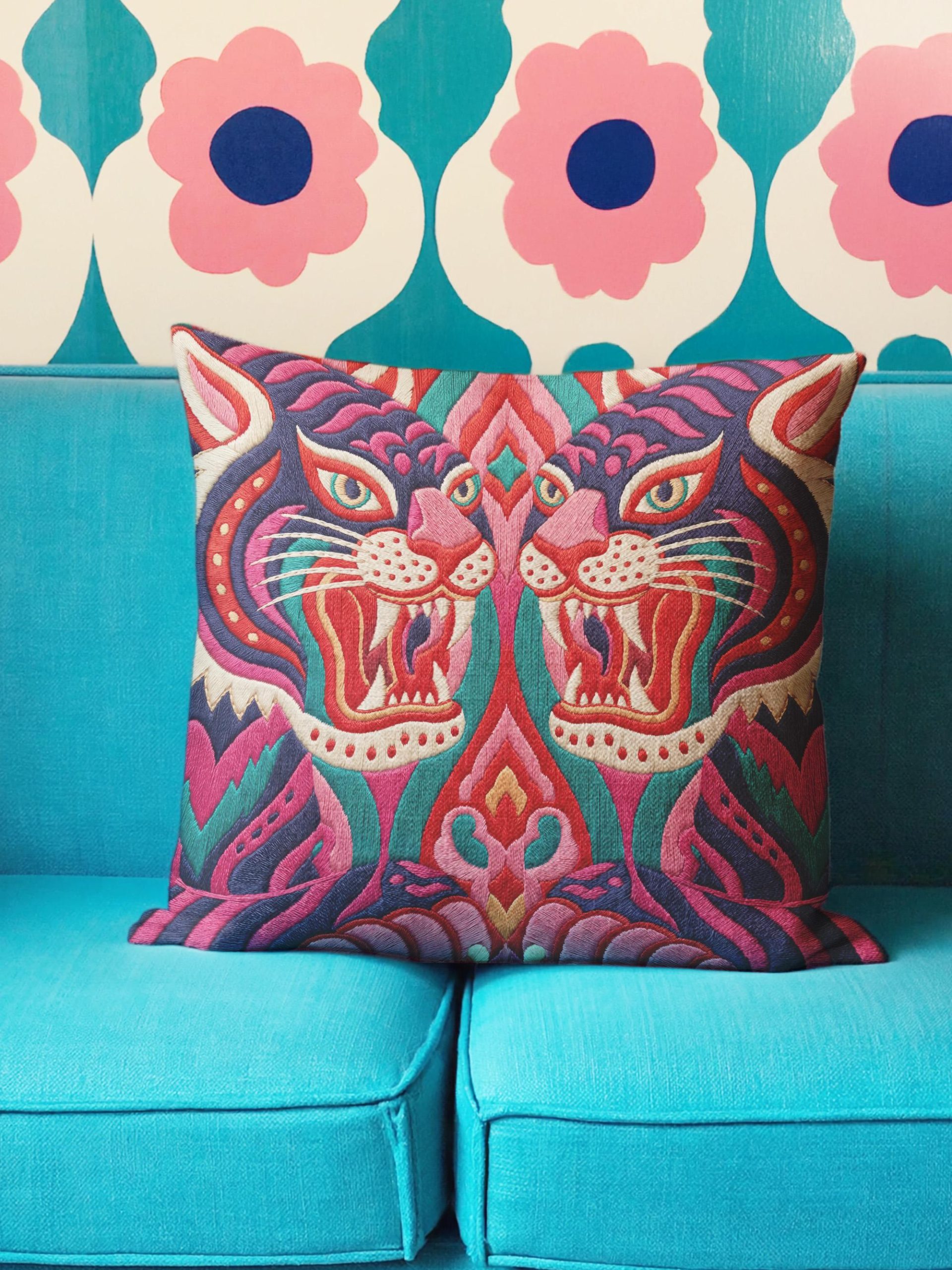 Embroidered Tiger Pillowcase - Image 2
