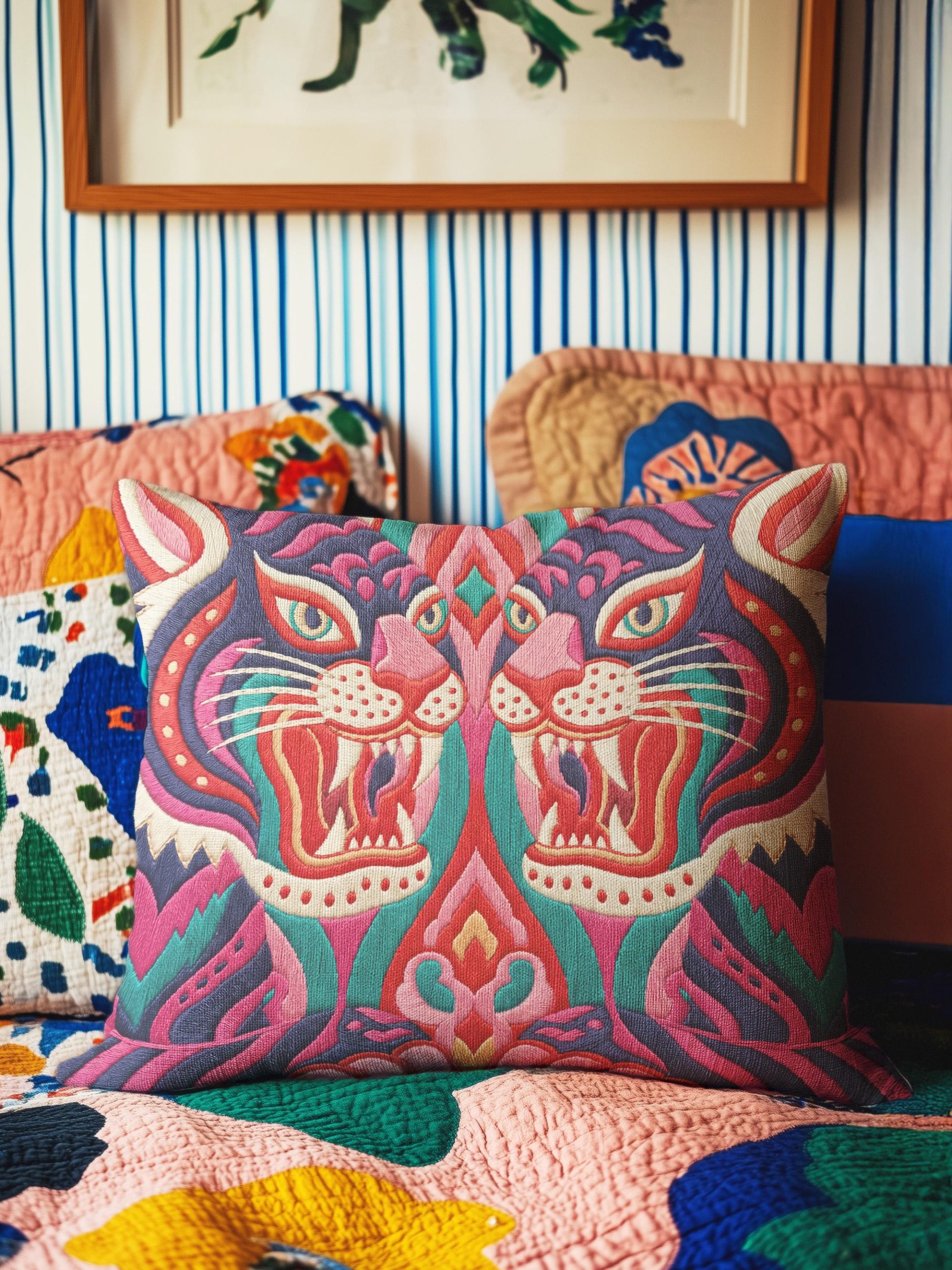 Embroidered Tiger Pillowcase - Image 4