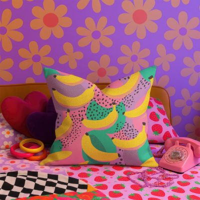 Colorful fruit-shaped pillows