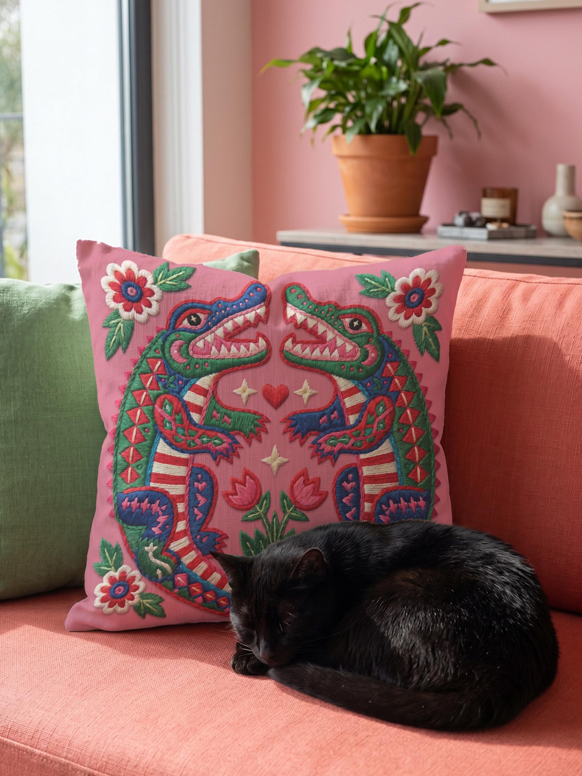 Ultimate Crocodile Pattern Cushion and Pillowcase - Image 2
