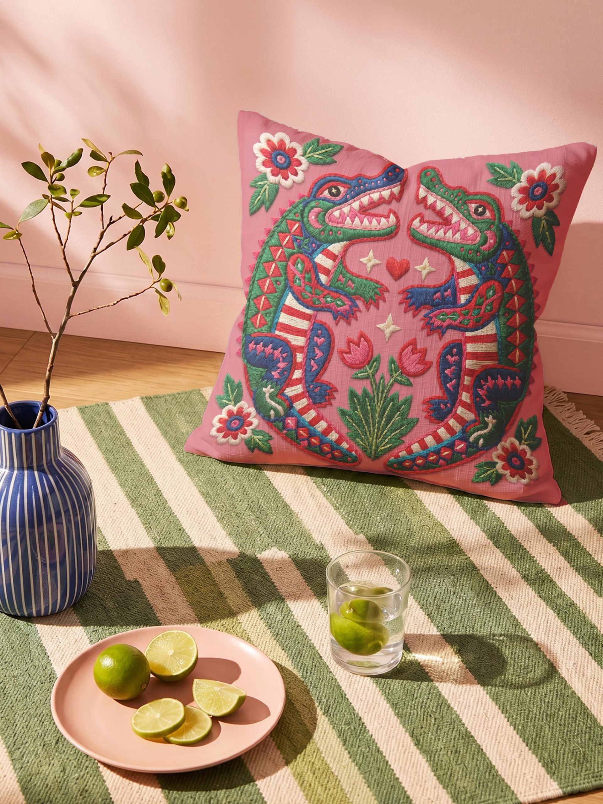 Ultimate Crocodile Pattern Cushion and Pillowcase