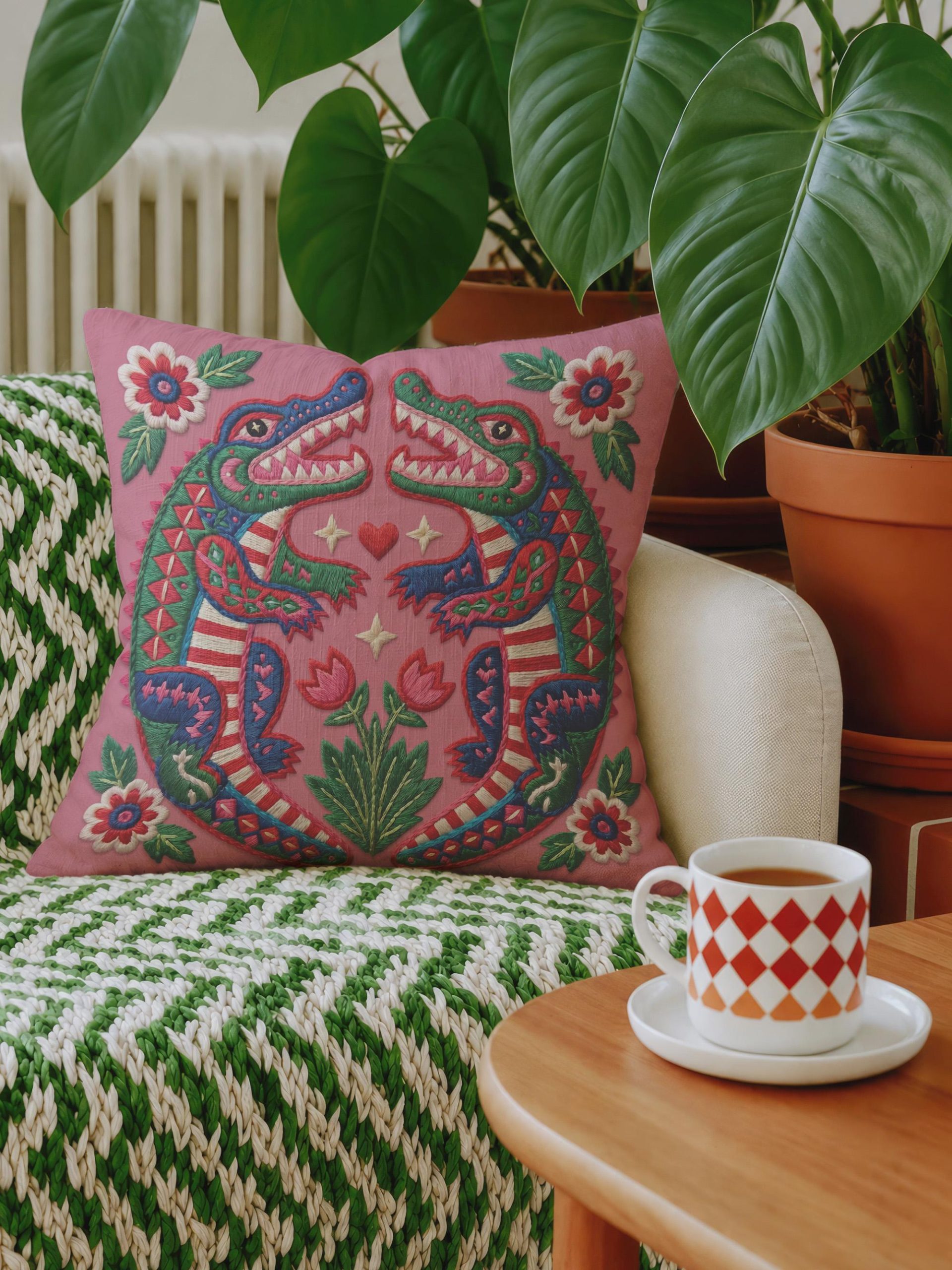 Ultimate Crocodile Pattern Cushion and Pillowcase - Image 5