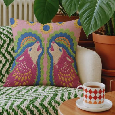 Maximalism Howling Wolf Hug Pillowcase