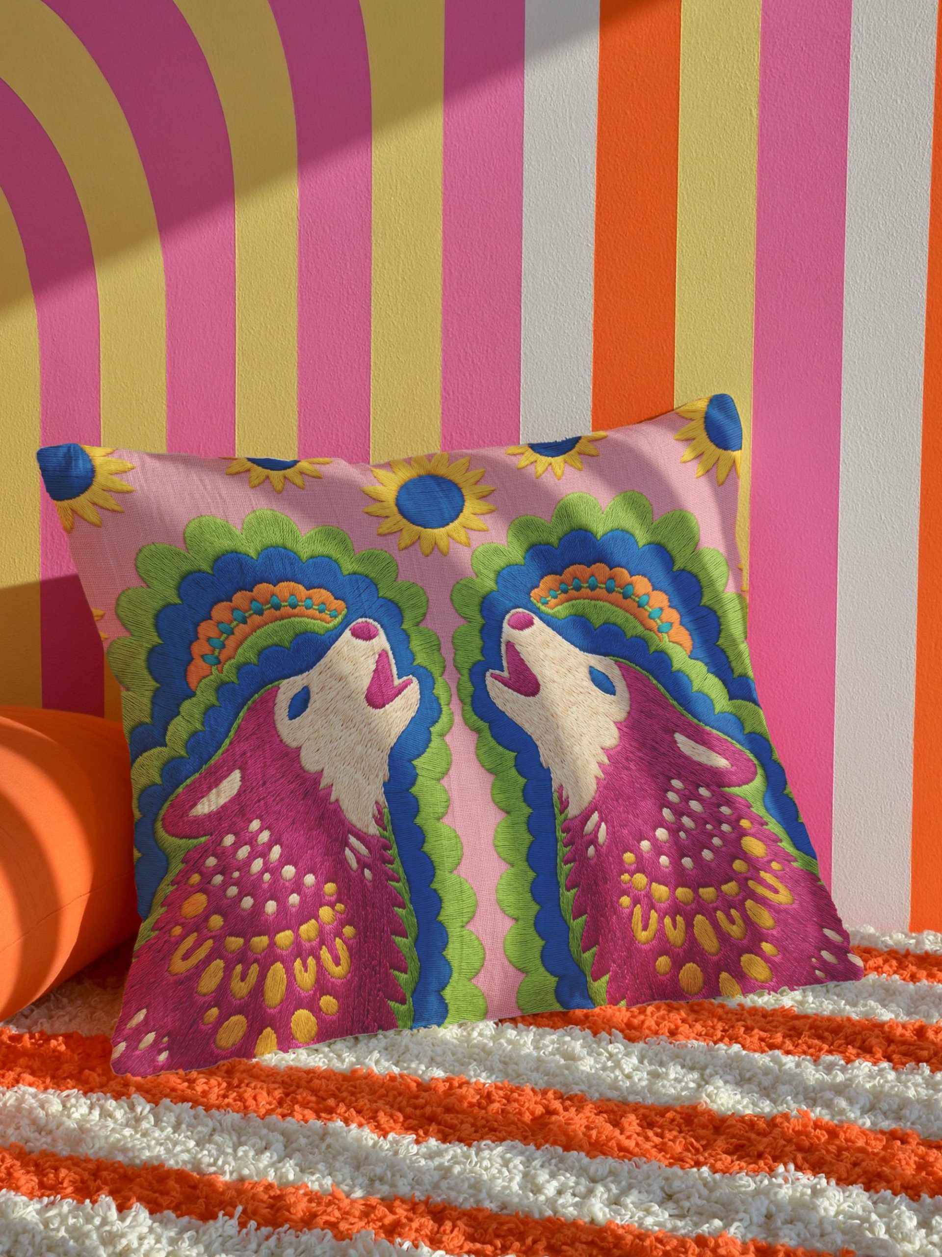 Maximalism Howling Wolf Hug Pillowcase - Image 2