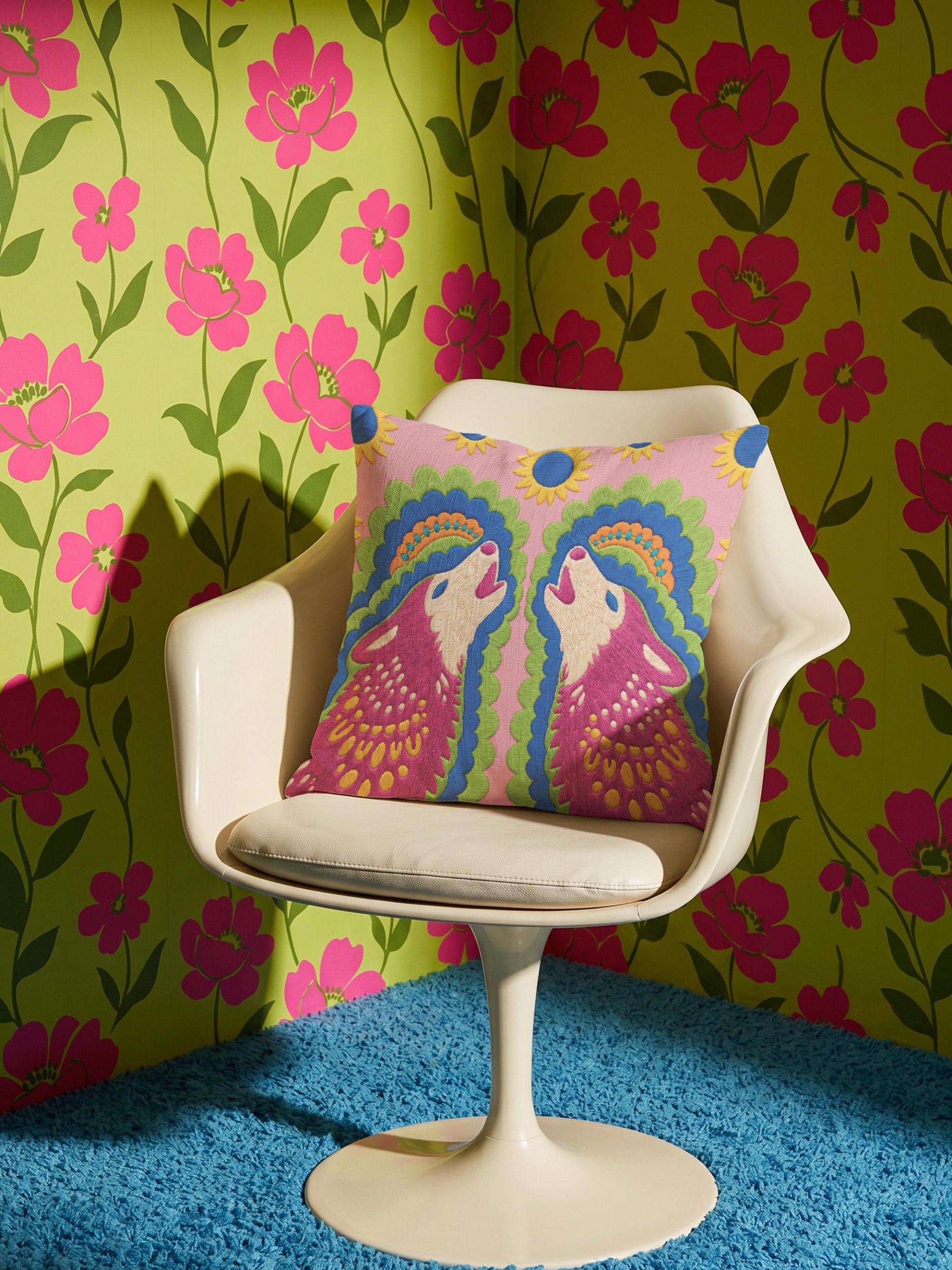 Maximalism Howling Wolf Hug Pillowcase - Image 4