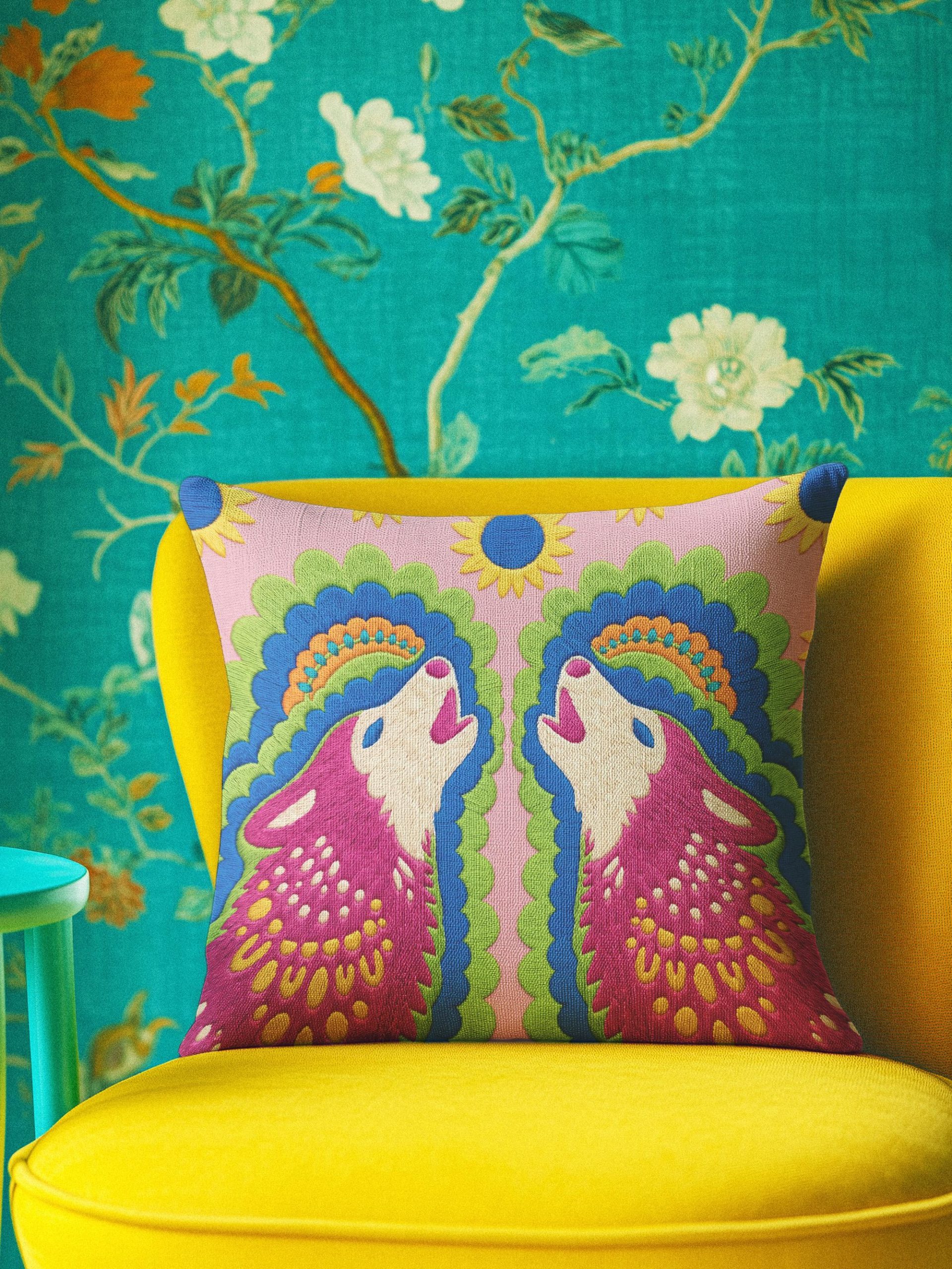 Maximalism Howling Wolf Hug Pillowcase - Image 5