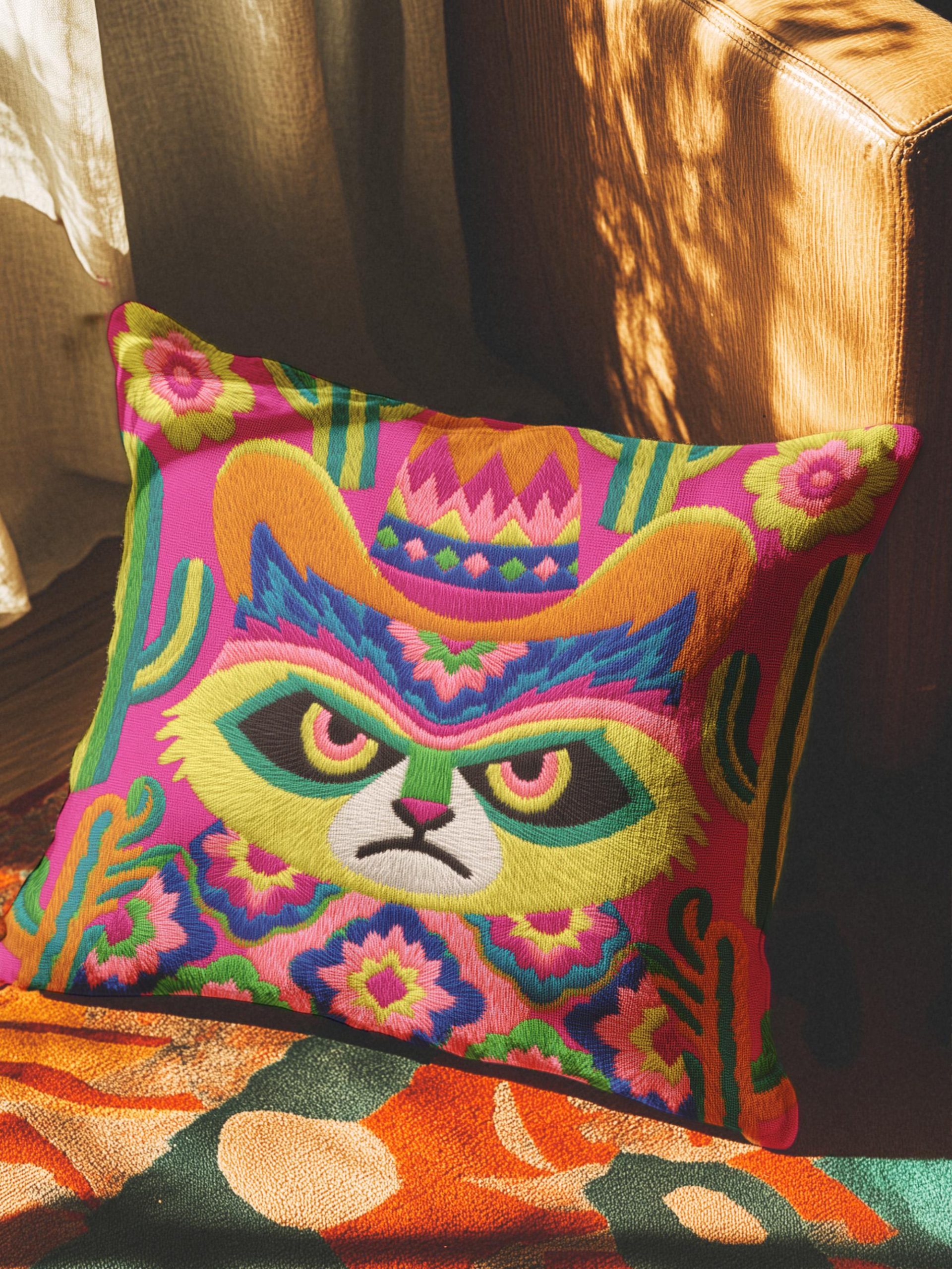 Minimalist Grumpy Cat Pillow - Image 3