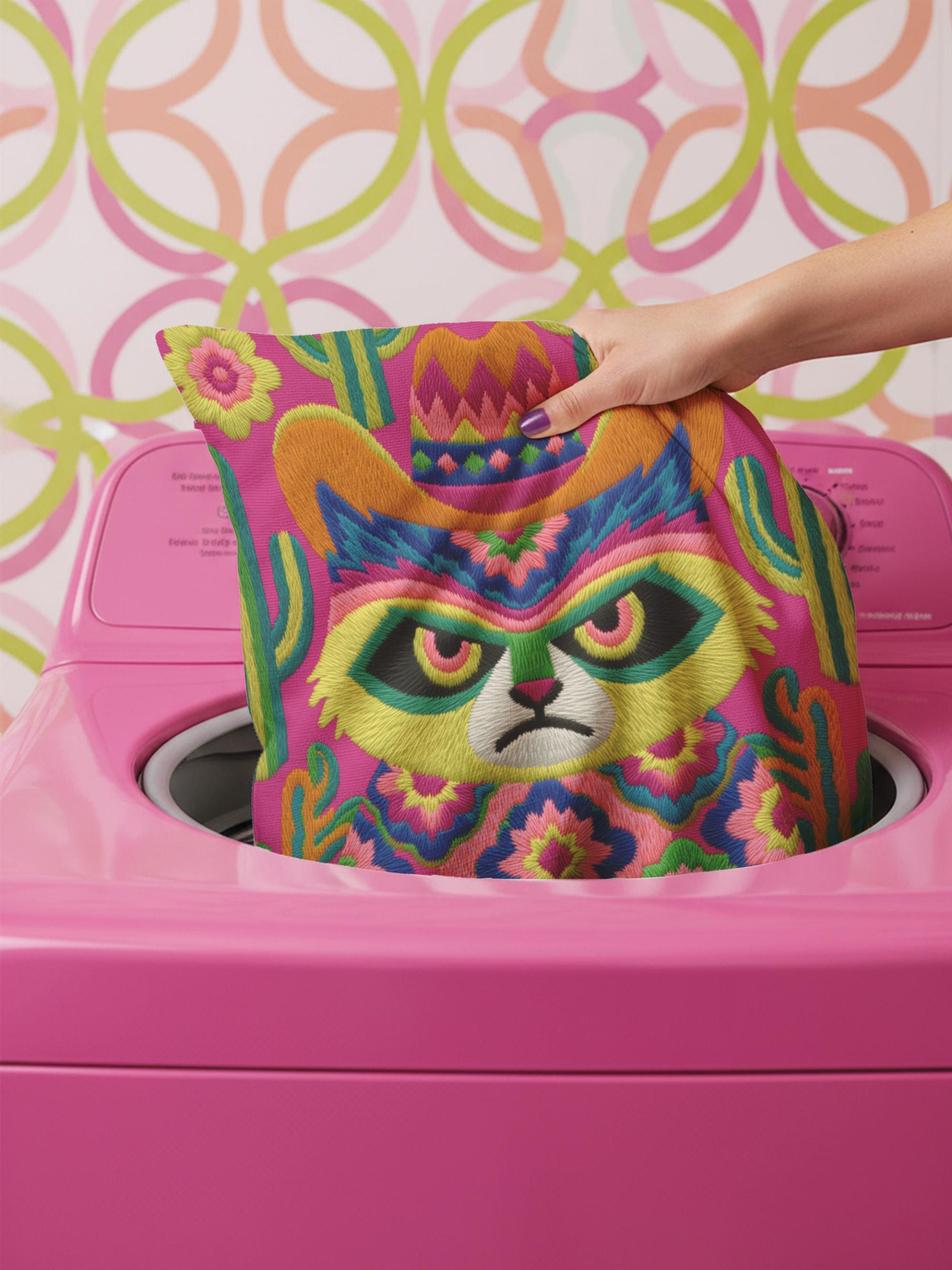 Minimalist Grumpy Cat Pillow - Image 5