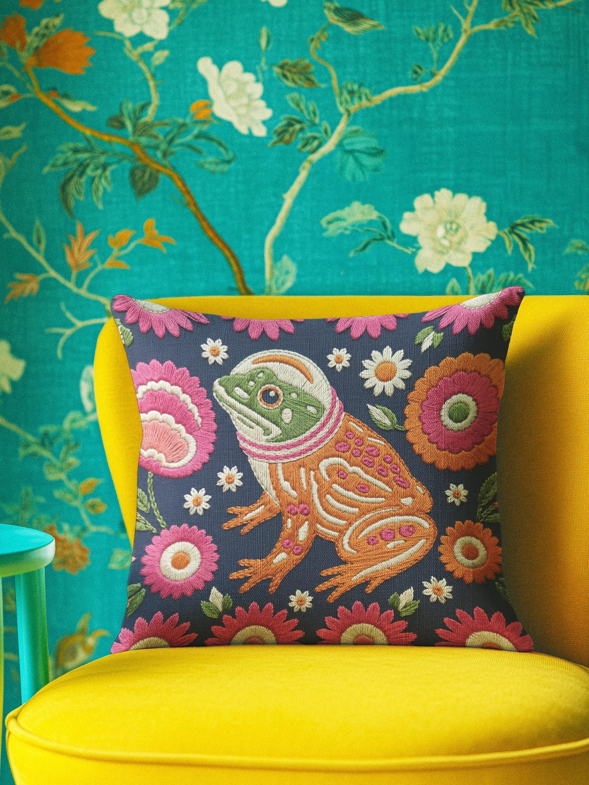 Colorful Space Frog Pillowcase - Image 2
