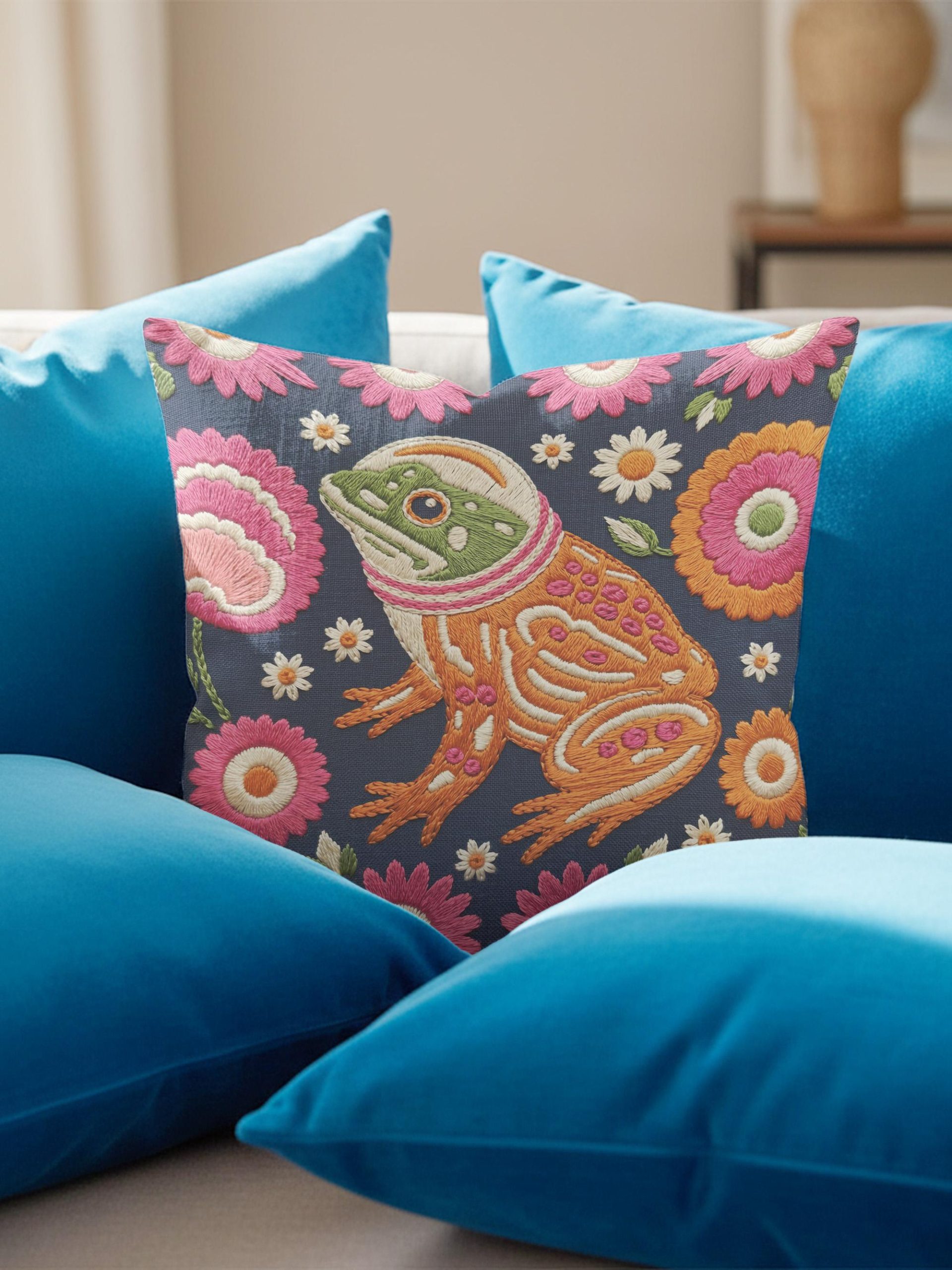Colorful Space Frog Pillowcase