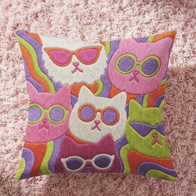 Colorful Rainbow Sofa Decor Cat Pillow