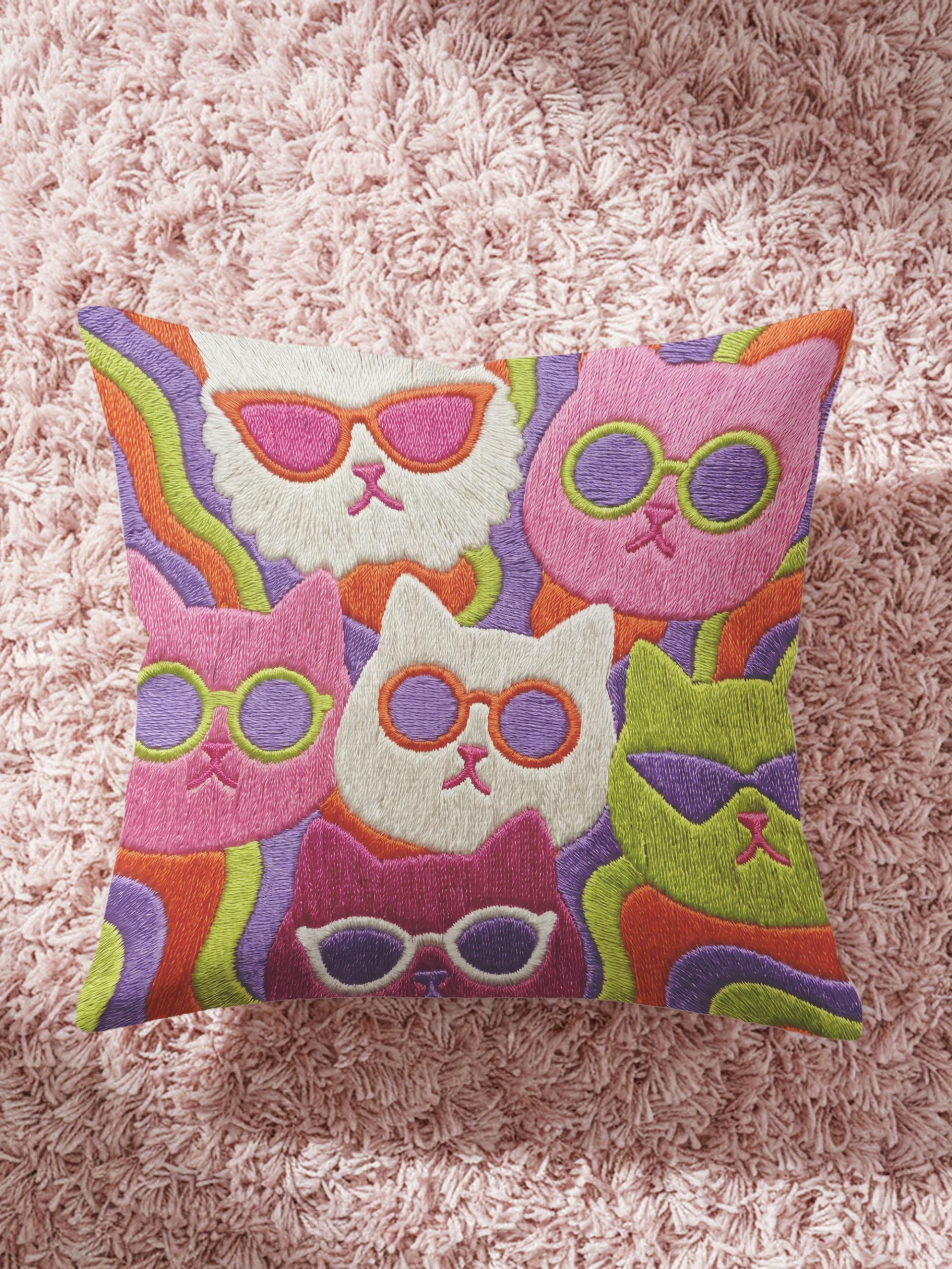Colorful Rainbow Sofa Decor Cat Pillow