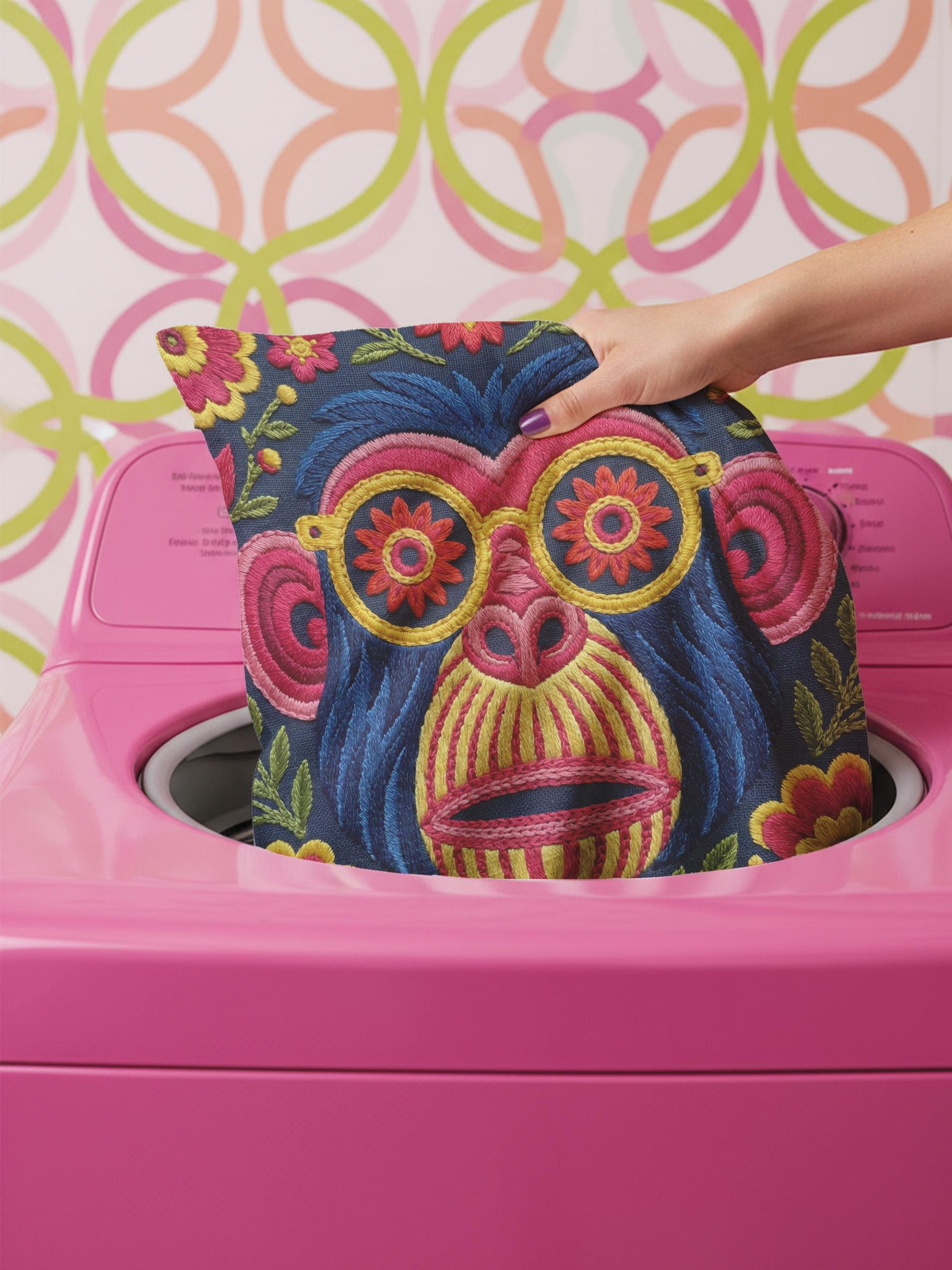 Embroidered monkey pillowcase - Image 2