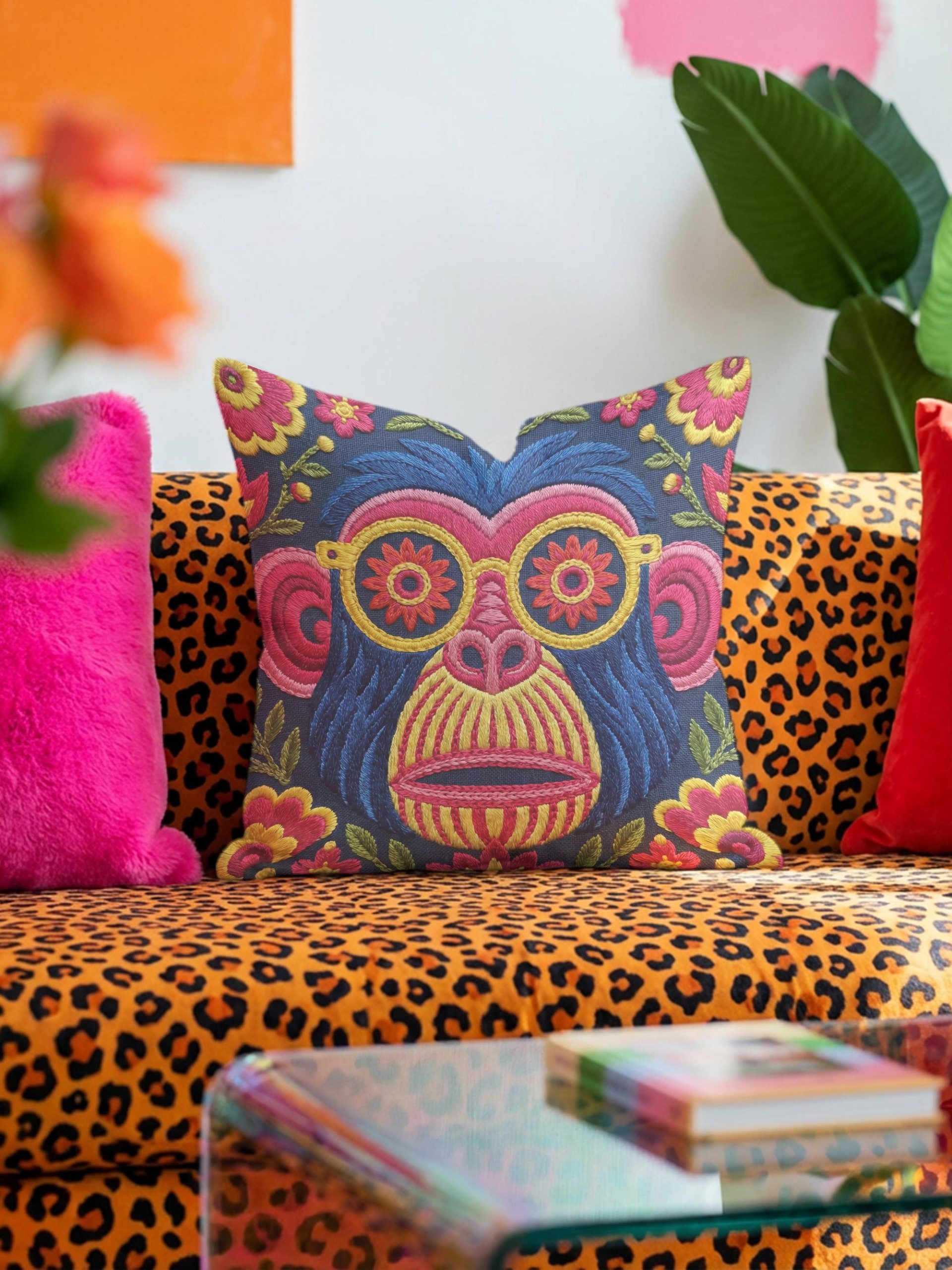 Embroidered monkey pillowcase - Image 4