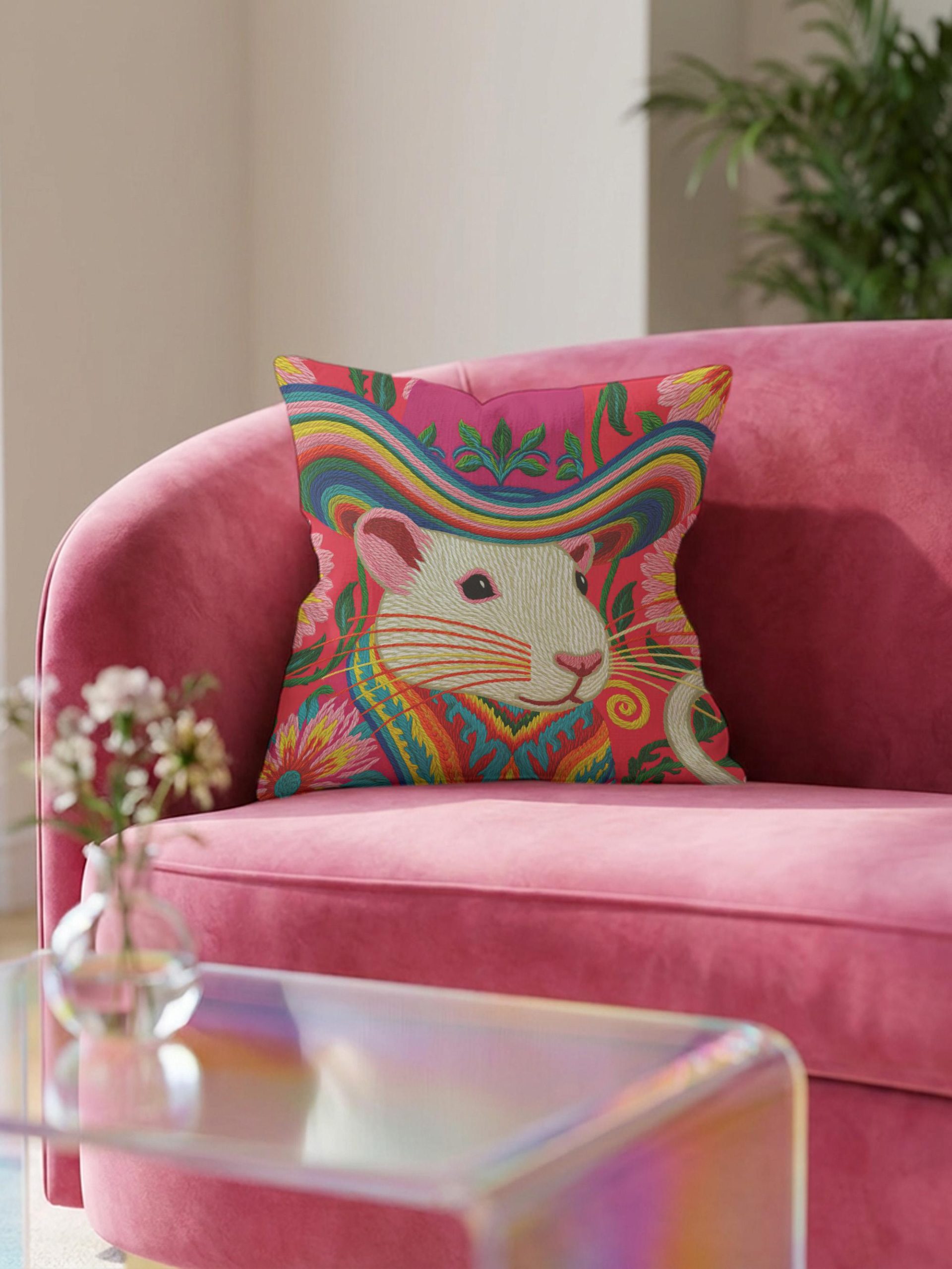 Maximalism Rainbow Animal Cushions