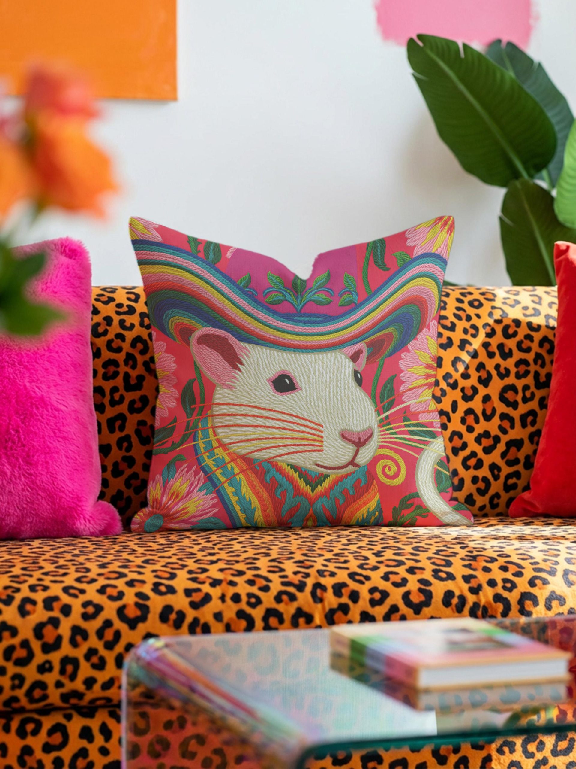 Maximalism Rainbow Animal Cushions - Image 3